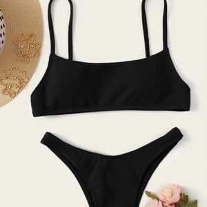 Simple Plain Black Bikini